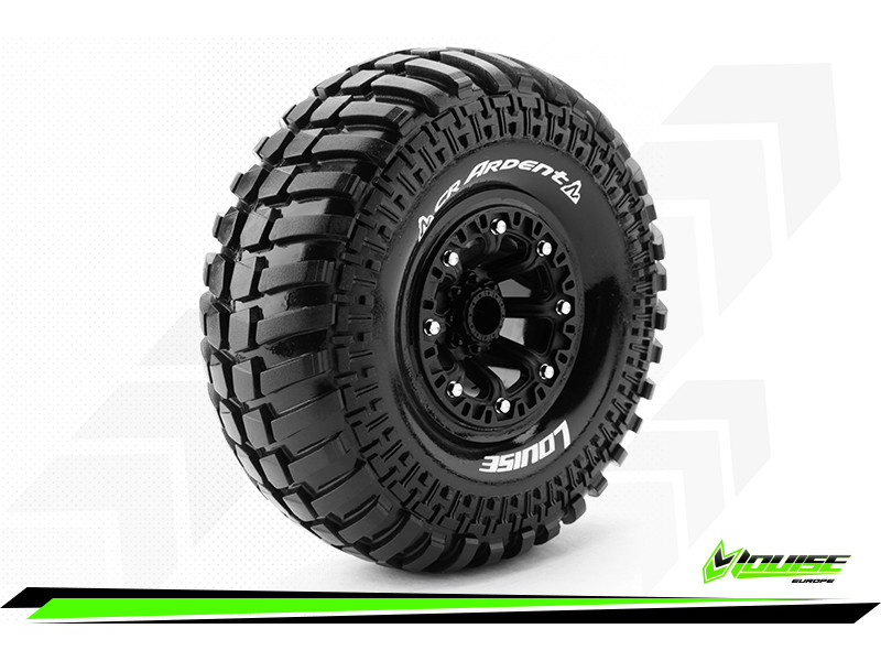 1/10 Scale 2.2'' Crawler Tires -  Super Soft / Black Rim / Hex 12mm, CR-ARDENT, LR-T3237VB