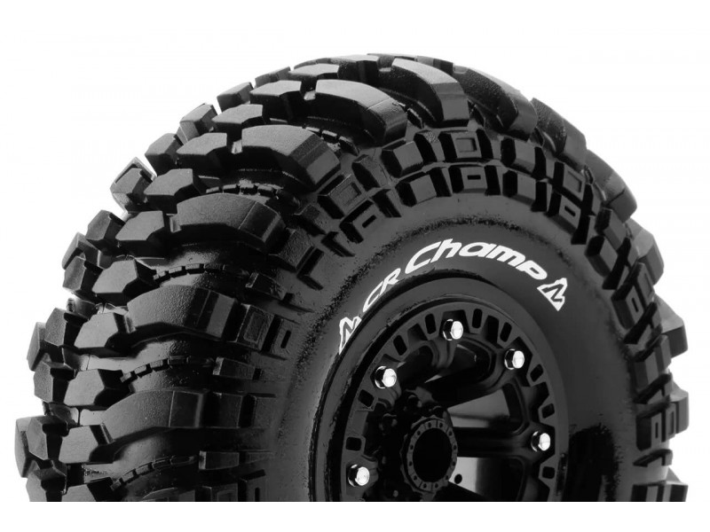 1/10 Scale 2.2'' Crawler Tires - Super Soft / Black Rim / Hex 12mm, CR-Champ, LR-T3236VB