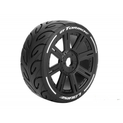 Louise RC - MFT - GT-TARMAC - 1-8 Buggy Tire Set - Mounted - Super Soft - Black Spoke Wheels - Hex 17mm - L-T3285VB