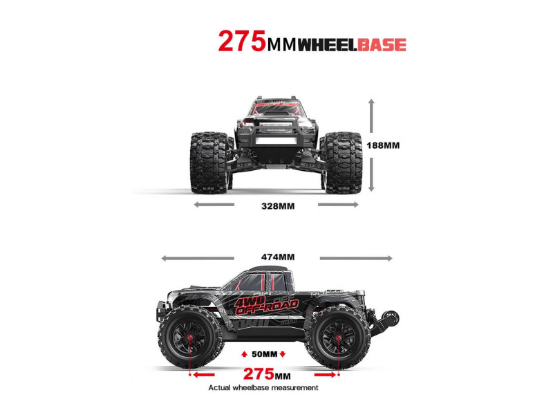 MJX 10208 V2 Brushless 4WD Monster Truck Black 1/10 - RTR