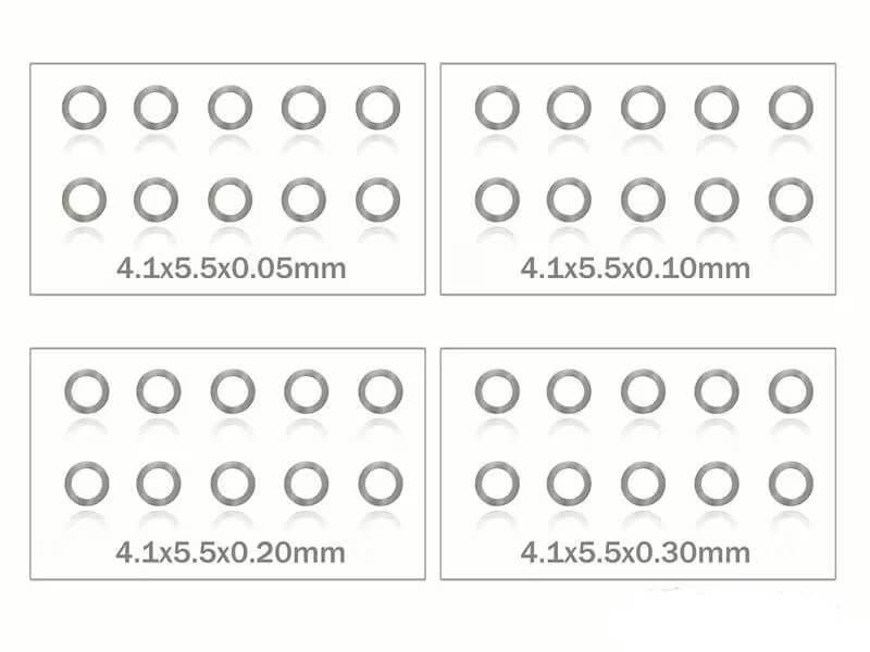 MR33 Shim Washer Set 4mm 0.05 / 0.1 / 0.2 / 0.3mm (10ea)