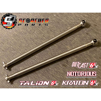 Scorched Parts Titanium Front Axle CVD Shaft Pair for ARRMA 6S 