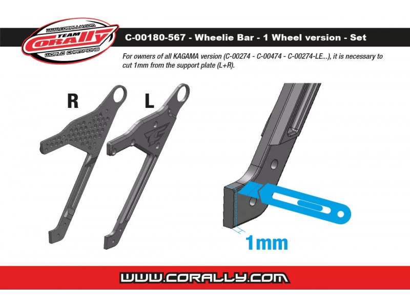 Team Corally Complete Set Wheelie Bar 2021 - C-00180-567