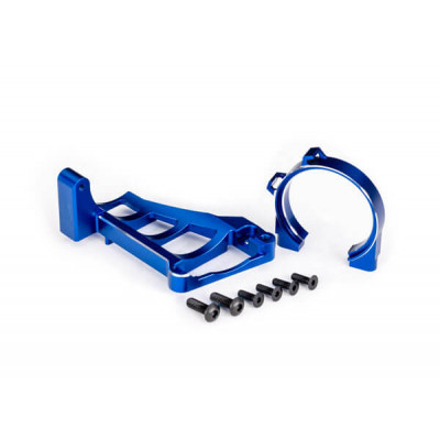 Traxxas Blauwe Alu Motorsteunen Voor en Achter - TRX10261-BLUE