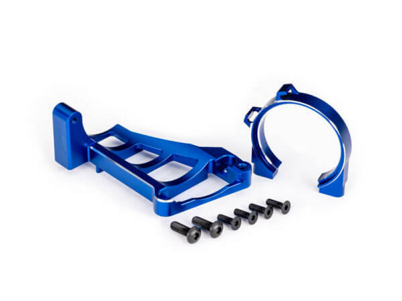 Traxxas Blauwe Alu Motorsteunen Voor en Achter - TRX10261-BLUE