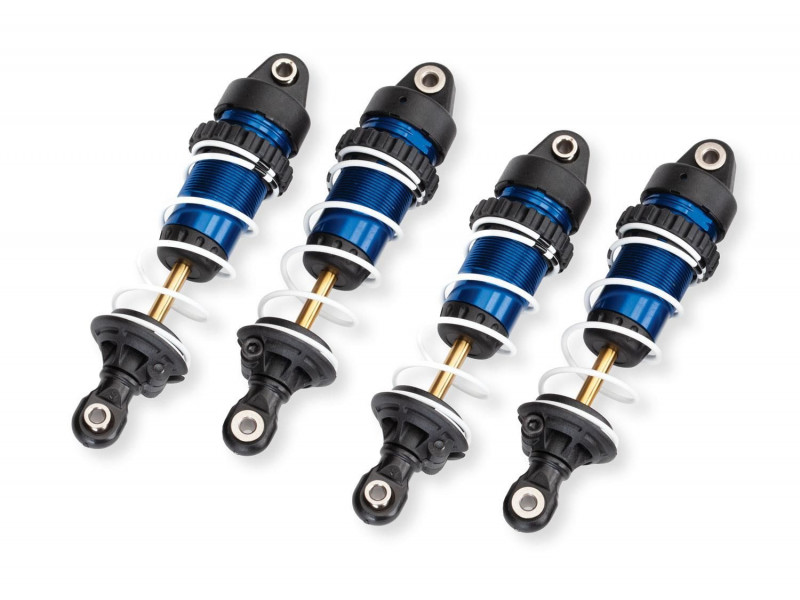 Traxxas Aluminium GTR Schokdempers (lang) 4 stuks - Blauw - TRX10765