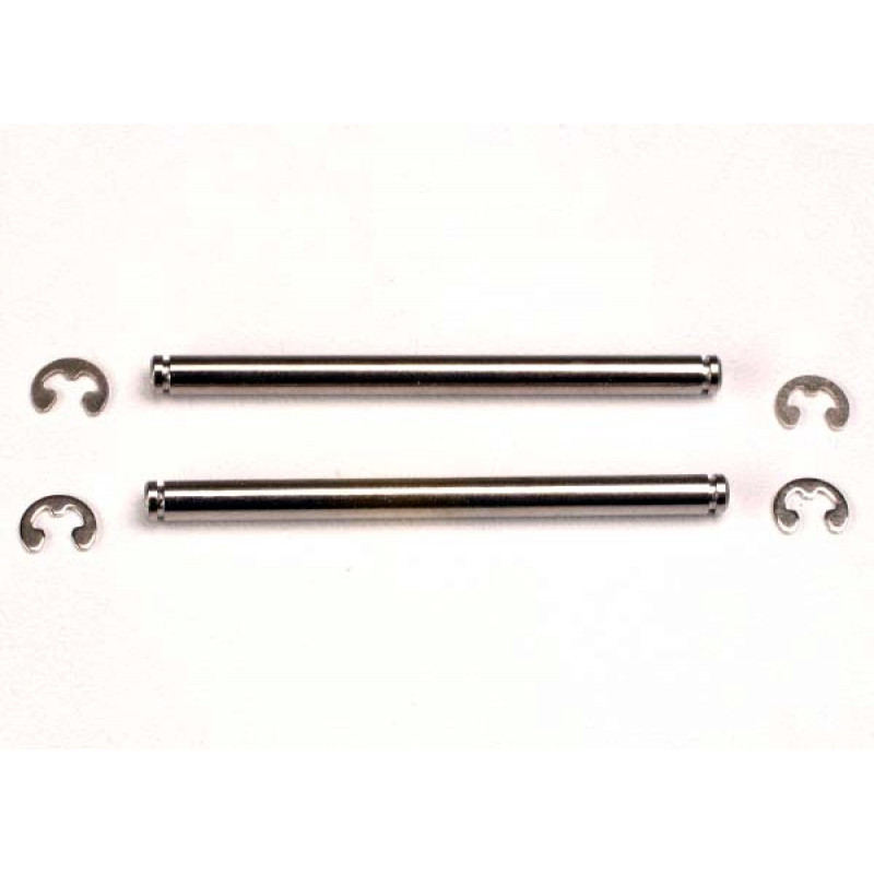 Traxxas Heavy Duty Suspension Pins 44mm 2pcs  Replace the stock screw pins with these heavy-duty steel suspension pins that are stronger, fit more precisely and pivot with less friction. These are required hardware for installing the #2532 or 2532X tie ba