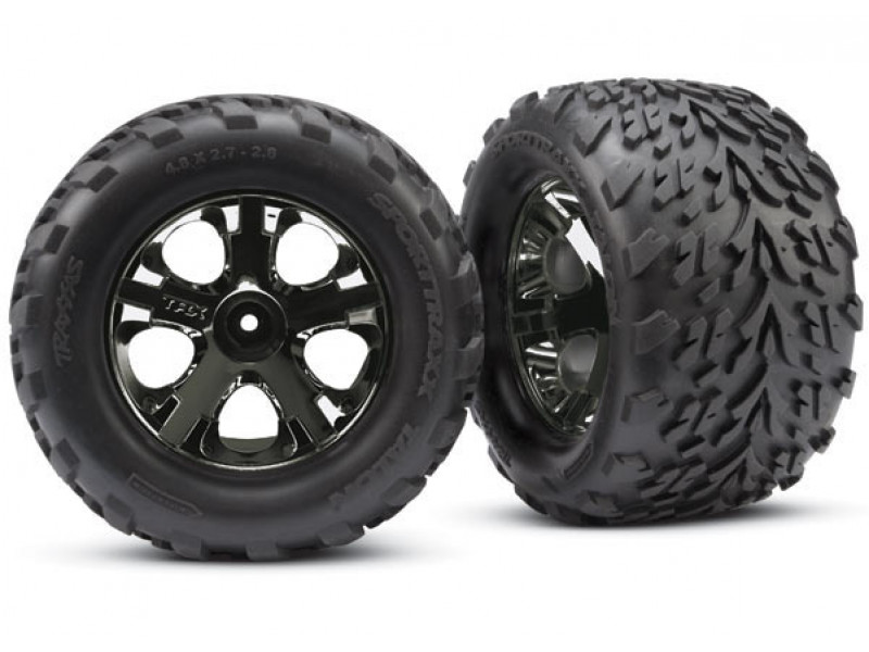 Traxxas Talon Banden op Zwart Chromen All-Star Velgen (2.8") - 2st - TRX3669A