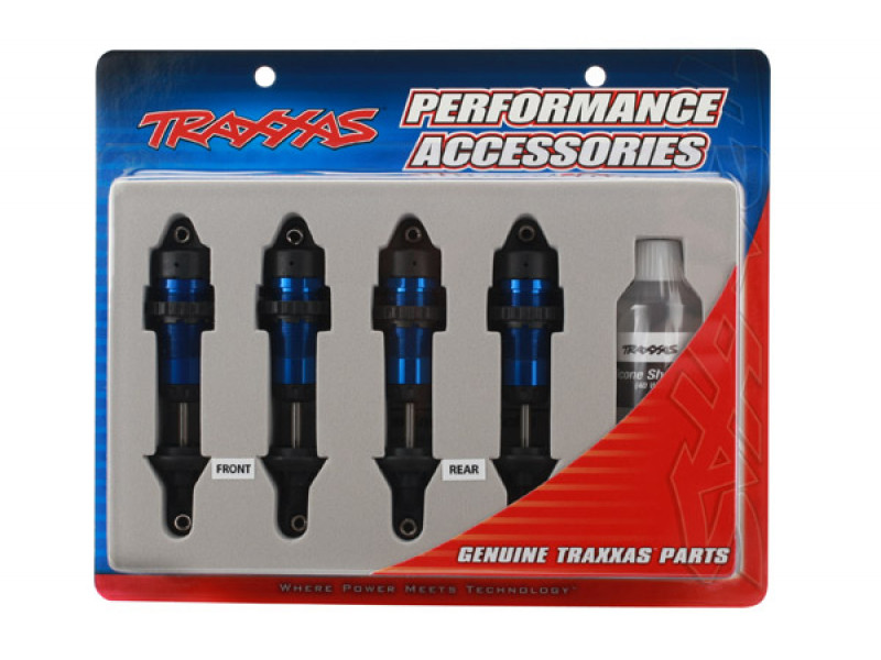 Traxxas GTR Shocks Aluminium Blauw Voorgemonteerd 4st - TRX5460A