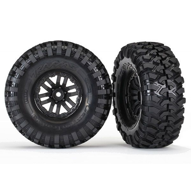 Traxxas TRX-4 Black Wheels with Canyon Trail 1.9" Tyres set TRX8272