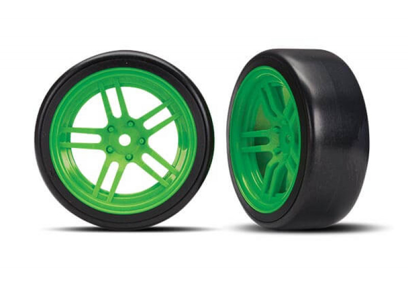 Traxxas Green Front Drift Tires 1.9" for 4-Tec - TRX8376G