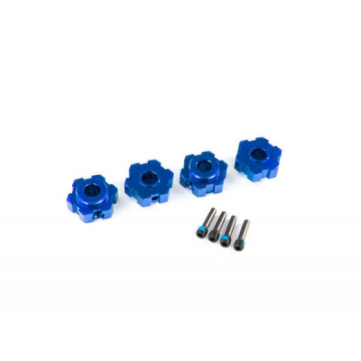 Traxxas Wielmeenemers, zeskant, alum blauw, 4st - TRX8956X 
