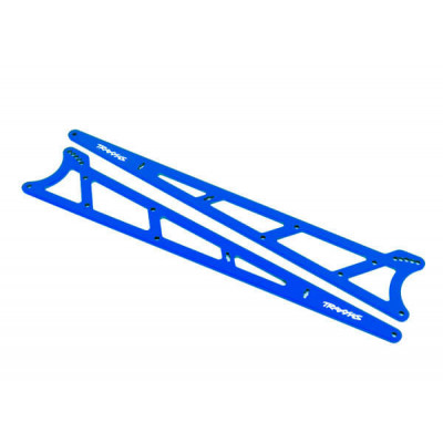 Traxxas Alu Zijplaten, wheelie bar, blauw, 2st - TRX9462X