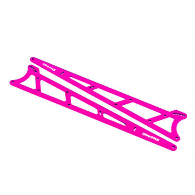 Traxxas Alu Zijplaten, wheelie bar, roze, 2st - TRX9462P