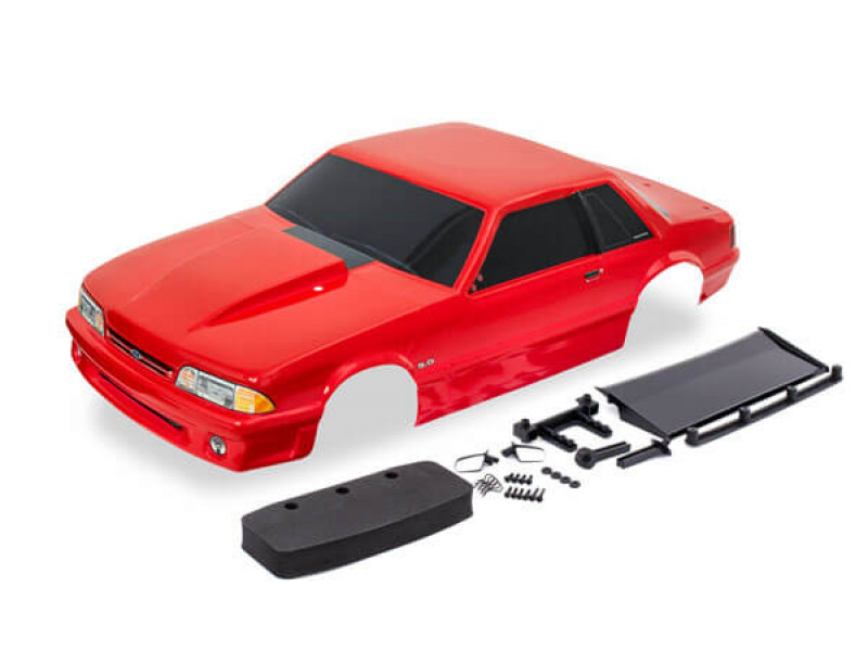 Traxxas Body, Ford Mustang, Fox Body, rood - TRX9421R