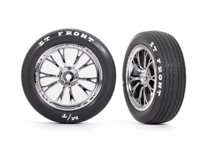 Traxxas Tires & wheels (Weld chrome) (front), 2pcs-TRX9474R