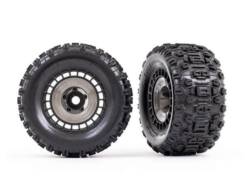 Traxxas Tires & wheels, assembled, glued (3.8), 2pcs -TRX9752