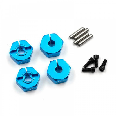 Yeah Racing Alu Velgmeenemers 12mm 4st 6mm - Blauw