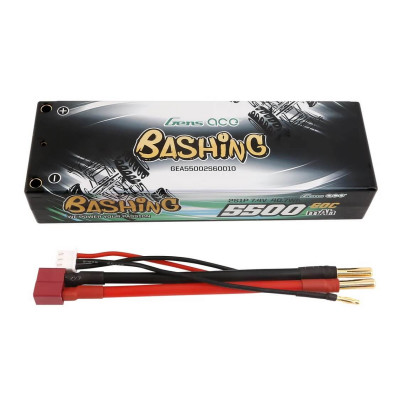 Gens Ace 5500mAh 2S 7.4V 60C HardCase LiPo Battery Pack with T-plug