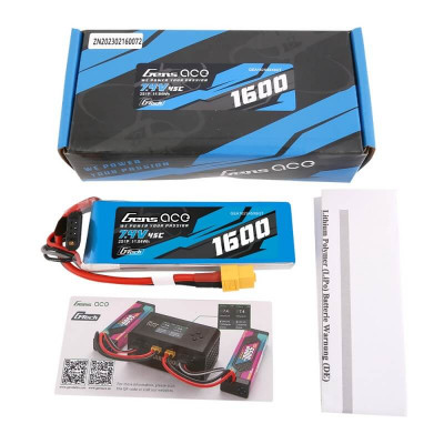 Gens Ace G-Tech 2S LiPo Battery 7.4V 1600mAh 45C - XT60