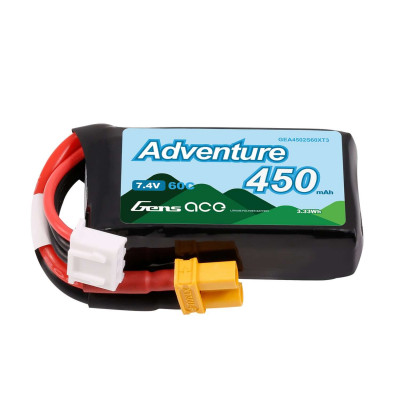 Gens Ace Adventure 2S LiPo 450mAh 7.4V 60C - XT30 - GEA4502S60XT3