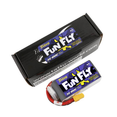 Gens Ace Tattu Funfly 3S LiPo Battery 11.1V 1550mAh 100C - XT60