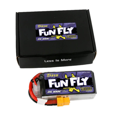 Gens Ace FunFly 3S LiPo Battery 11.1V 1300mAh 100C - XT60