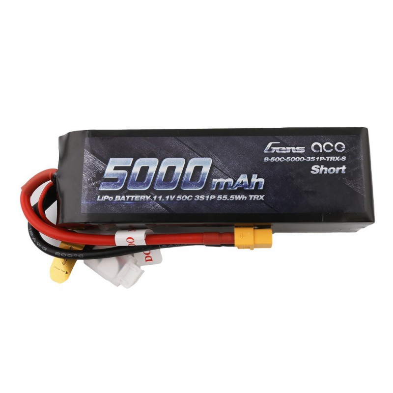 GensAce 3S LiPo Battery 11.1V 5000mAh 50C Short Size - XT60