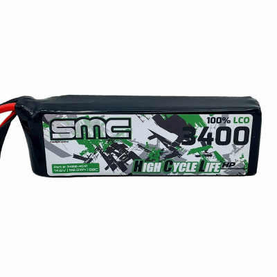 SMC Racing HCL-HP Flight Pack 14.8V 3400mAh 4S LiPo 80C - XT60