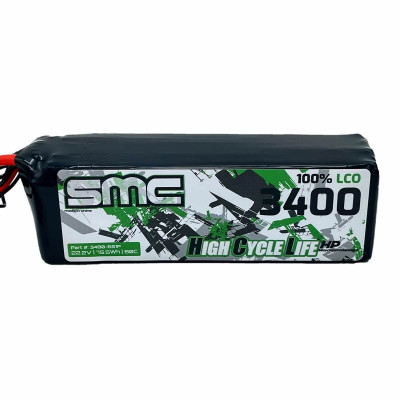 SMC Racing HCL-HP Flight Pack 22.2V 3400mAh 6S LiPo 80C - XT60