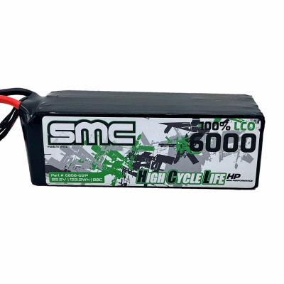 SMC Racing HCL-HP Flight Pack 22.2V 6000mAh 6S LiPo 80C - EC5
