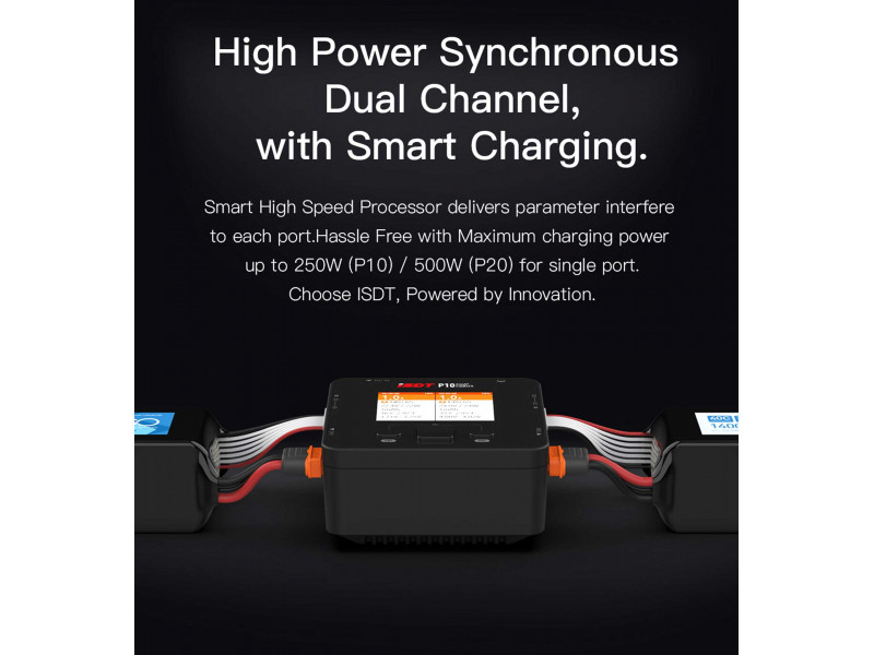 ISDT Dual Smart Charger P10 1-6S 2x250W - 12V