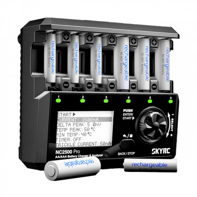 SkyRC NC2500 Pro Lader voor 6x AA/AAA Batterijen 2.5A - DC
