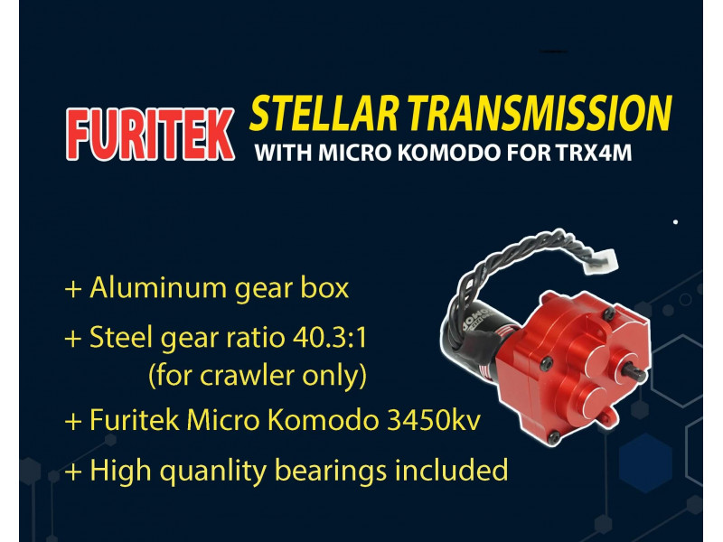 Furitek Stellar Transmissie Komodo Brushless Motor 3450kV voor TRX-4m