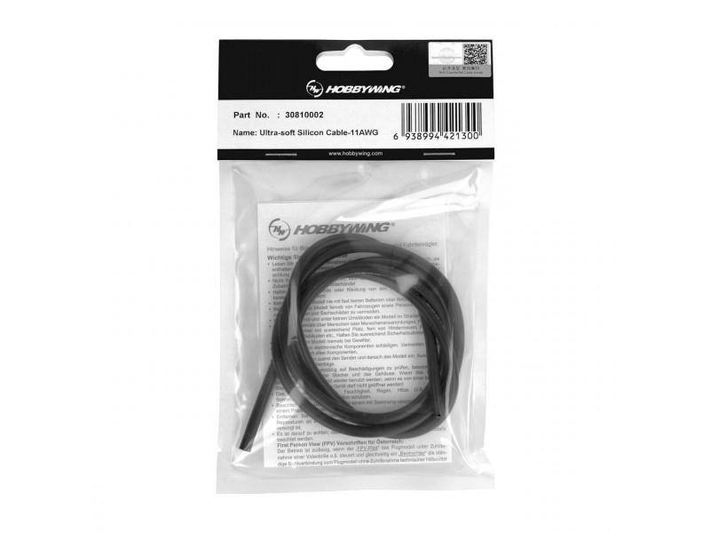 Hobbywing Ultrasoft Siliconen Draad 11AWG 100cm voor XR8 Plus G2S