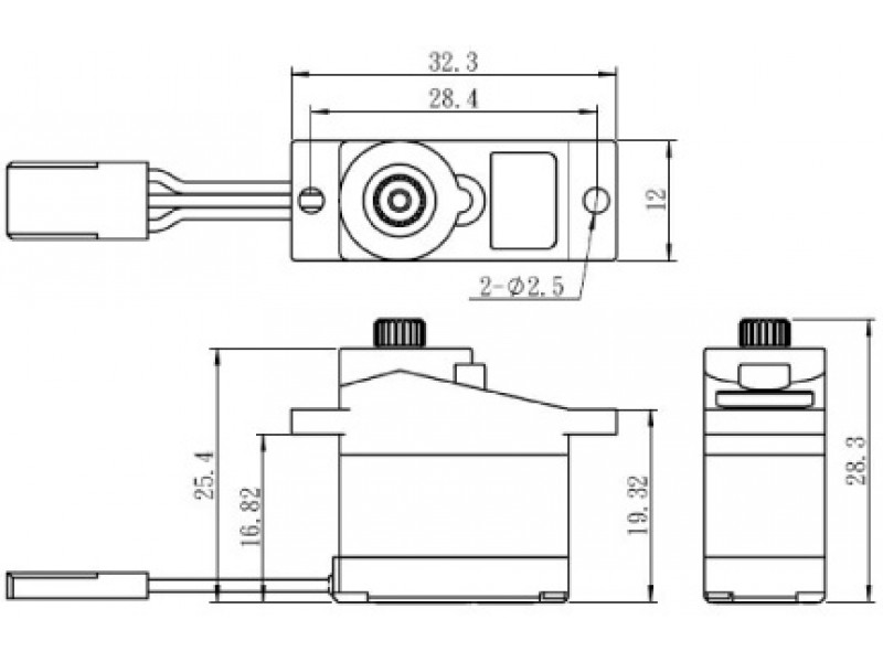 SAVOX SH-0257MG Digitale Micro Servo Metalen Tandwielen - 2.2kg