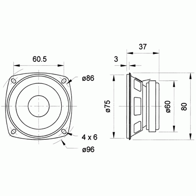 Visaton Speaker 4 Ohm 15W FR8/4