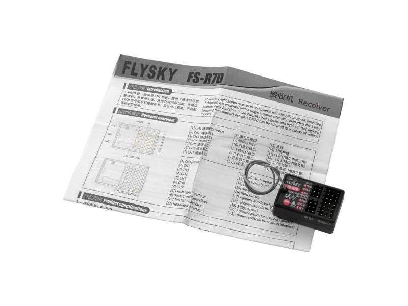 FlySky R7D Ontvanger met LED Controller 7 Kanaals ANT