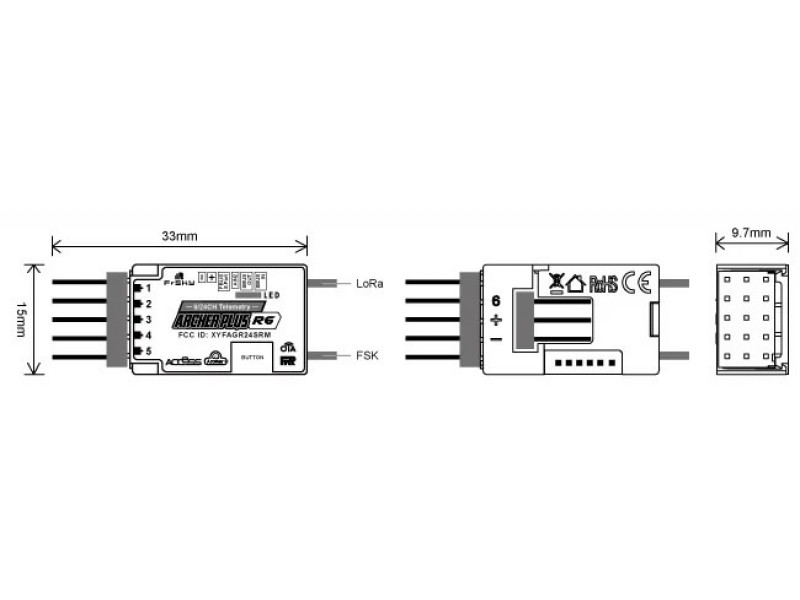 FrSky Archer Plus R6 FBUS Ontvanger 2.4Ghz ACCESS/ACCST