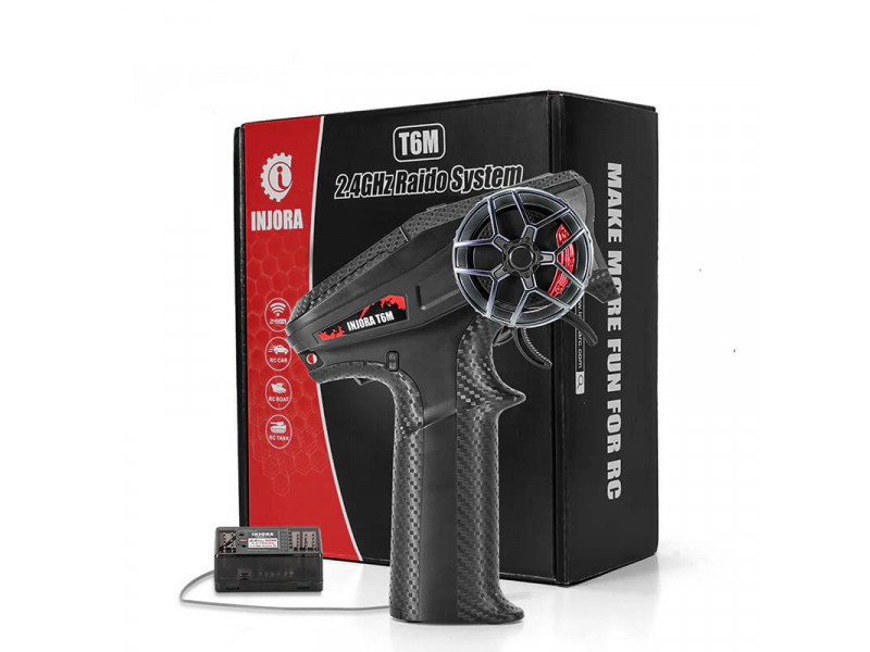 INJORA T6M Pistool Zender 2.4GHz met 6CH Ontvanger - INT-T6M