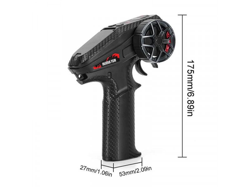 INJORA T6M Pistool Zender 2.4GHz met 6CH Ontvanger - INT-T6M