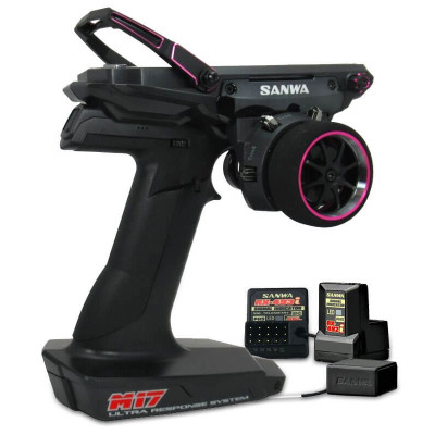 Sanwa M17 Zender LTD Roze met RX-493i + RX-492i Ontvangers - 4 Kanaals 