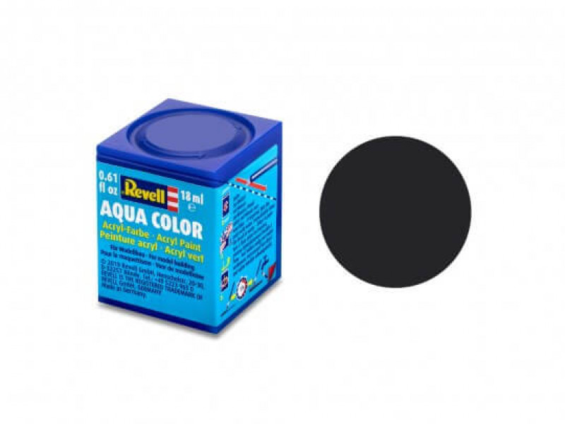 Revell Aqua Color - Teer Zwart Mat 18ml 36106