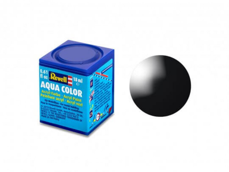 Revell Aqua Color - Zwart Glans 18ml 36107