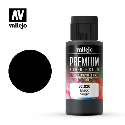 Vallejo Premium Airbrush Color - Zwart 60ml 62020