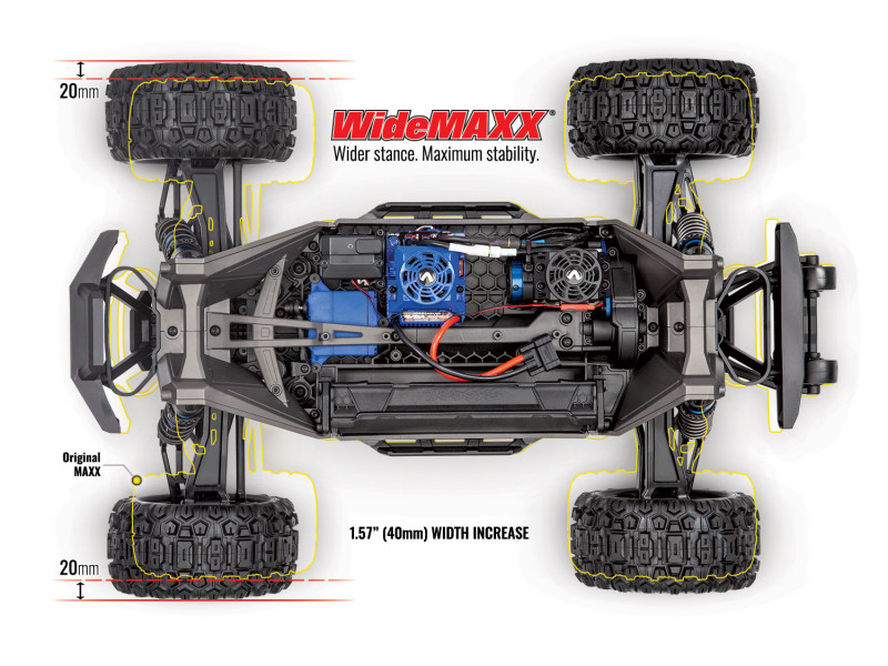 Traxxas Wide MAXX Monster Truck + Power Pack 100% RTR - Blauw
