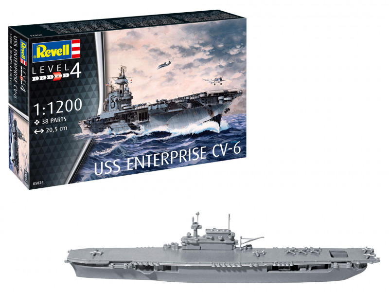 USS Enterprise CV-6 modelbouwpakket 1/1200