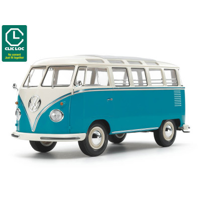 Tamiya Volkswagen Type 2 T1 Samba Blue/White 1/24 Model Kit – T28102