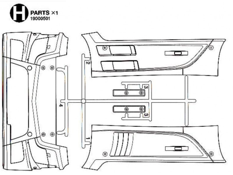 Bumper / Sideskirts Mercedes Actros 1851 (H / 19000501)