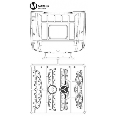Mercedes Arocs Grill and Roof Parts M (M / 19115456) 1/14